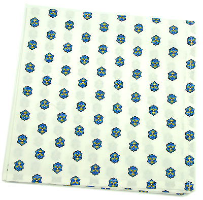 VALDROME Provence print fabric tea towel (Basilic. raw x blue)